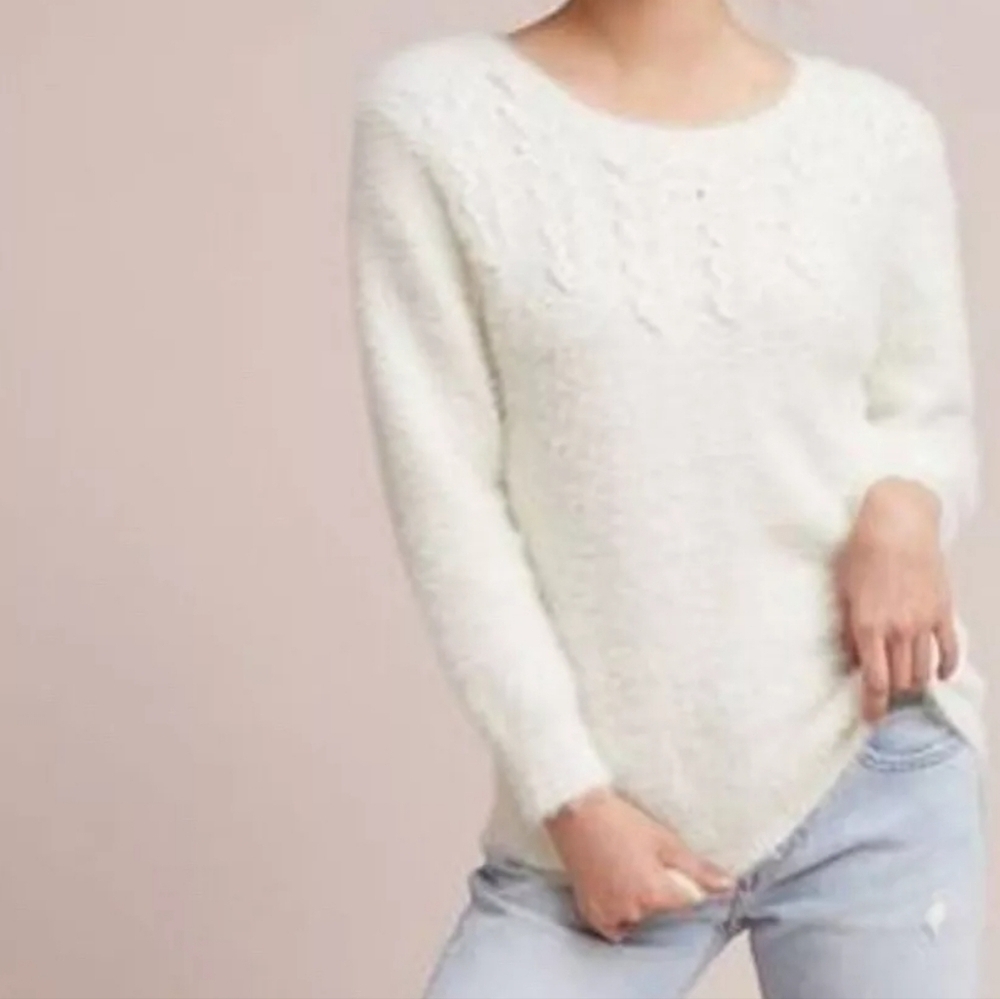 Anthropologie Aubade Rosie Neira fuzzy sweater pullover M - Picture 6 of 7